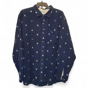 Tommy Bahama Men’s Navy lightweight corduroy long sleeve button down shirt XXL